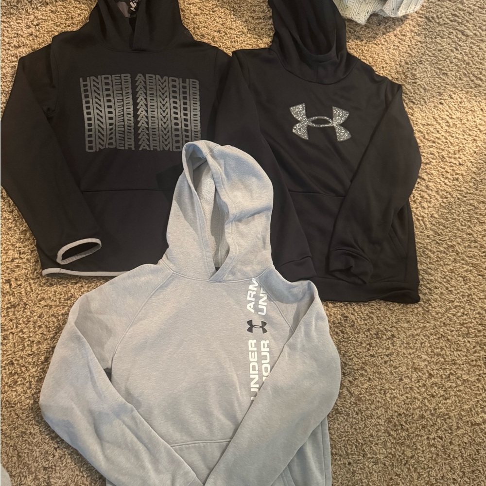 Under Armour Black and Gray Kids Hoodies